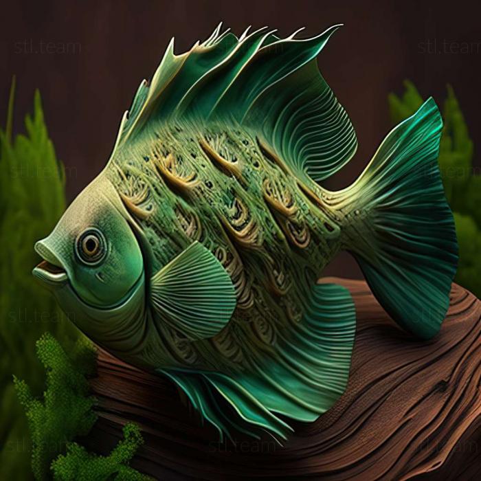 Зеленая рыба пунтиус